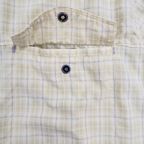 Woolrich Shirt Mens XL Yellow Plaid Seersucker Snap Front Button Hiking Pocket - Picture 12 of 16